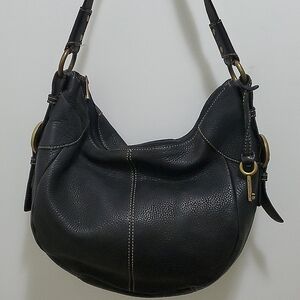 Fossil black leather bag